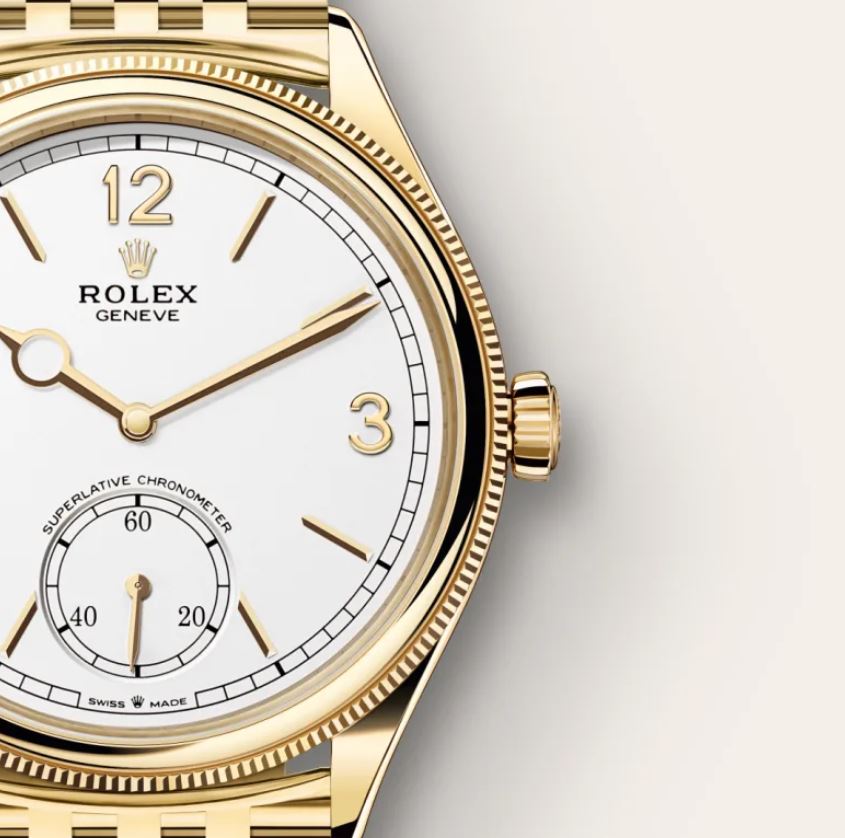 Rolex 1908 39 mm, 18 ct yellow gold, polished finish